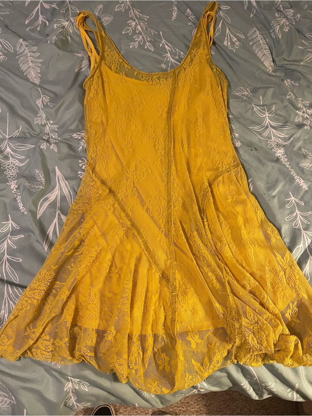 Urban Outfitters Yellow Lace Mini Dress